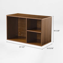 Zen Pro Executive Desk Wooden Cabinet, Brown Wood Grain, Office Storage, Dimensions 31 1/2 X 19 3/8 X 14 9/16.
