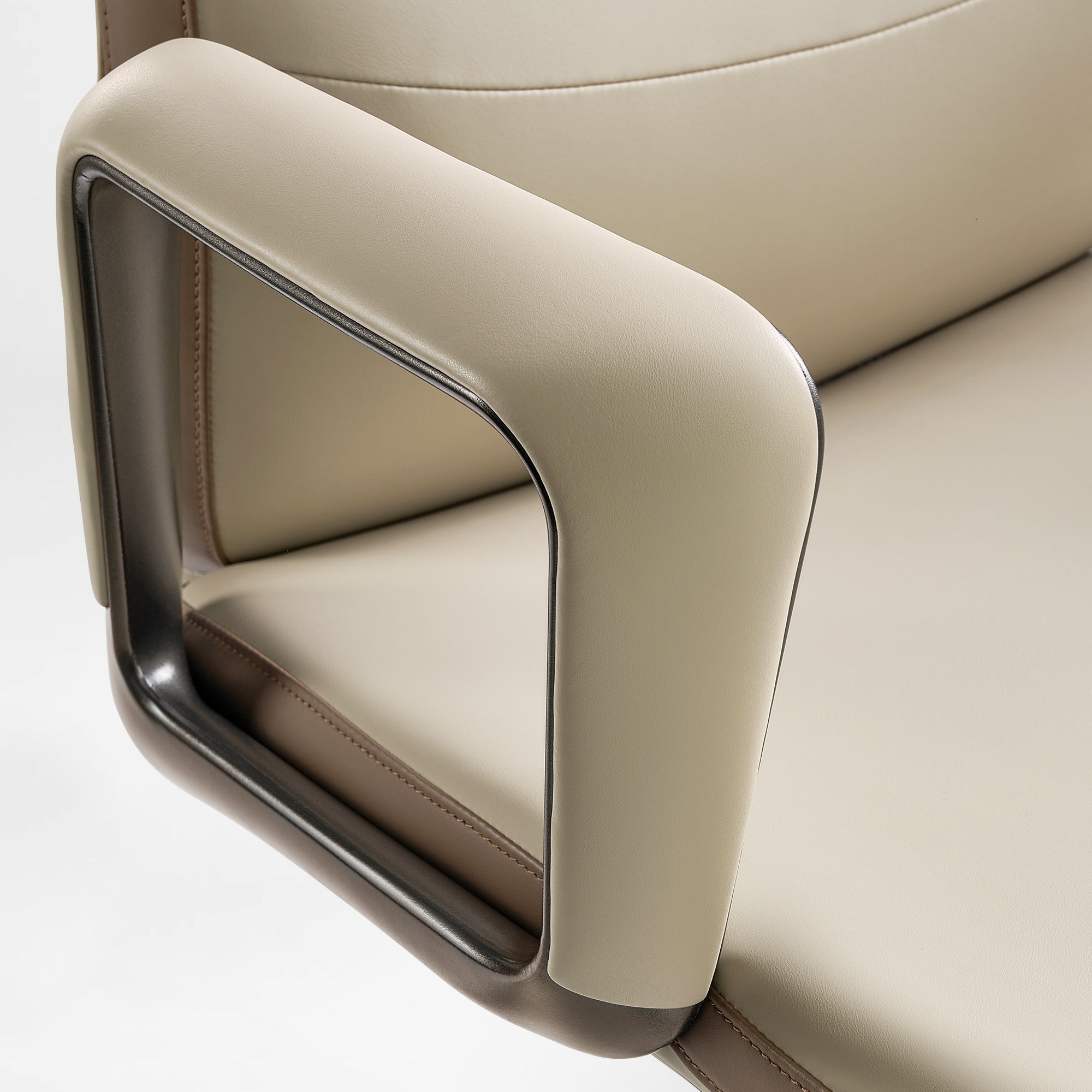 EUREKA ERGONOMIC Alto Leather Desk Chair, Silicone Leather Office Chair with Wheels, High Back Office Chair, Executive Office Chair Comfy for Home & Office, Off-White - Thumbnail 5