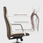 Royal Slim OC08 Leather High Back Executive Office Chair, Beige White Spine Back Support