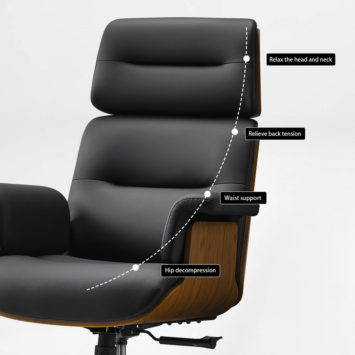 Mathias Marcel, High Back Office Chair Ergonomic Support Design