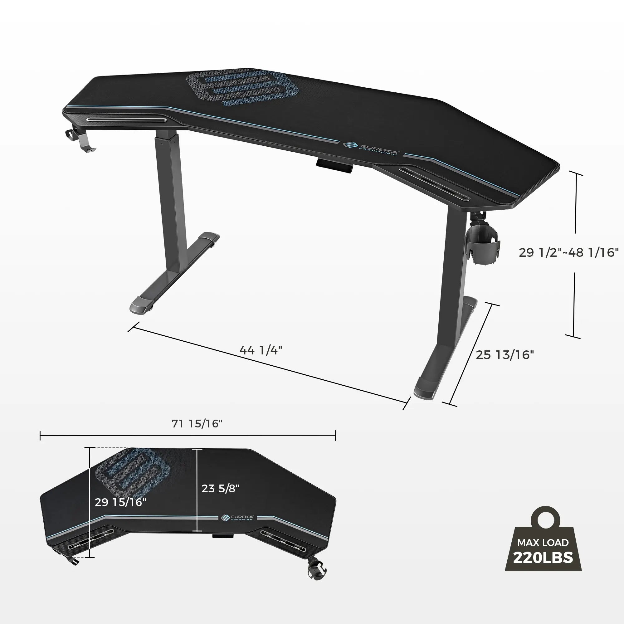 Eureka Ergonomic 72'' Wing shape Standing Desk with Accessories Set