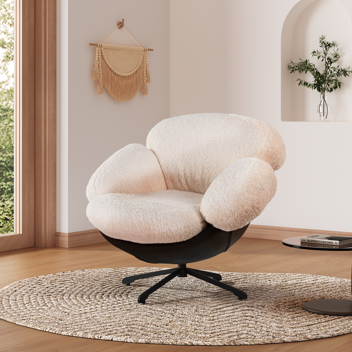 Cara, Modern Lounge Chair, White