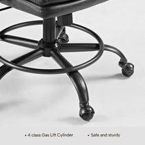 Regal Pu Leather Office Chair Base Detail, Black Metal Frame, Caster Wheels, Safe and Sturdy Design.