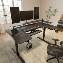 Eureka Ergonomic 74 U-Shaped Standing Desk With Ergonomic Accessories for Workspace Setup.