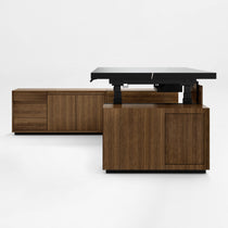 Zen Pro Series, 87"/72" Executive Standing Desk with Cabinets Set