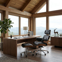 Mathias Leather Executive Chair with Ottoman
