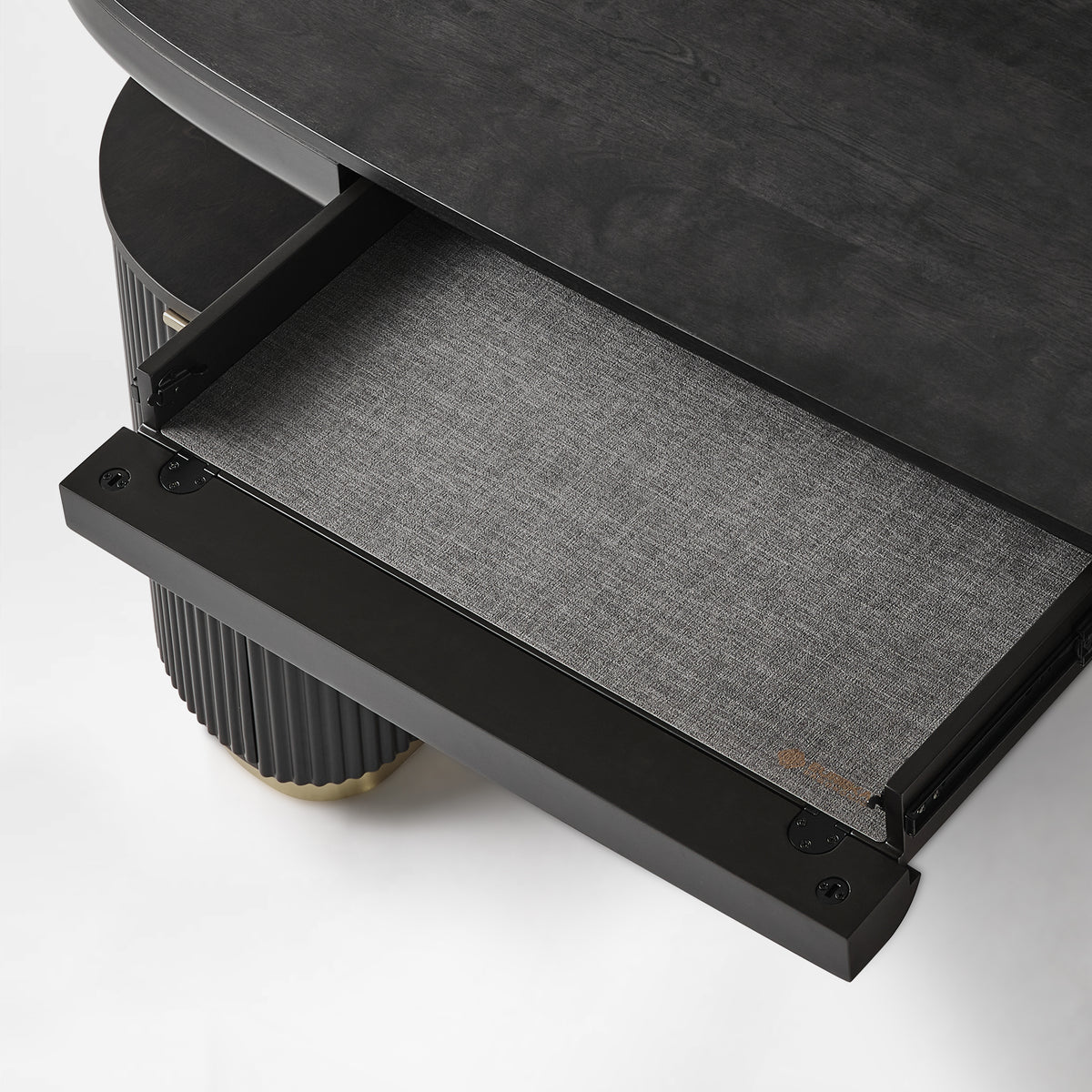 Eureka Ergonomic Opal executive fluted  standing desk Black built-in drawer, suitable for storing a keyboard and other everyday office supplies.