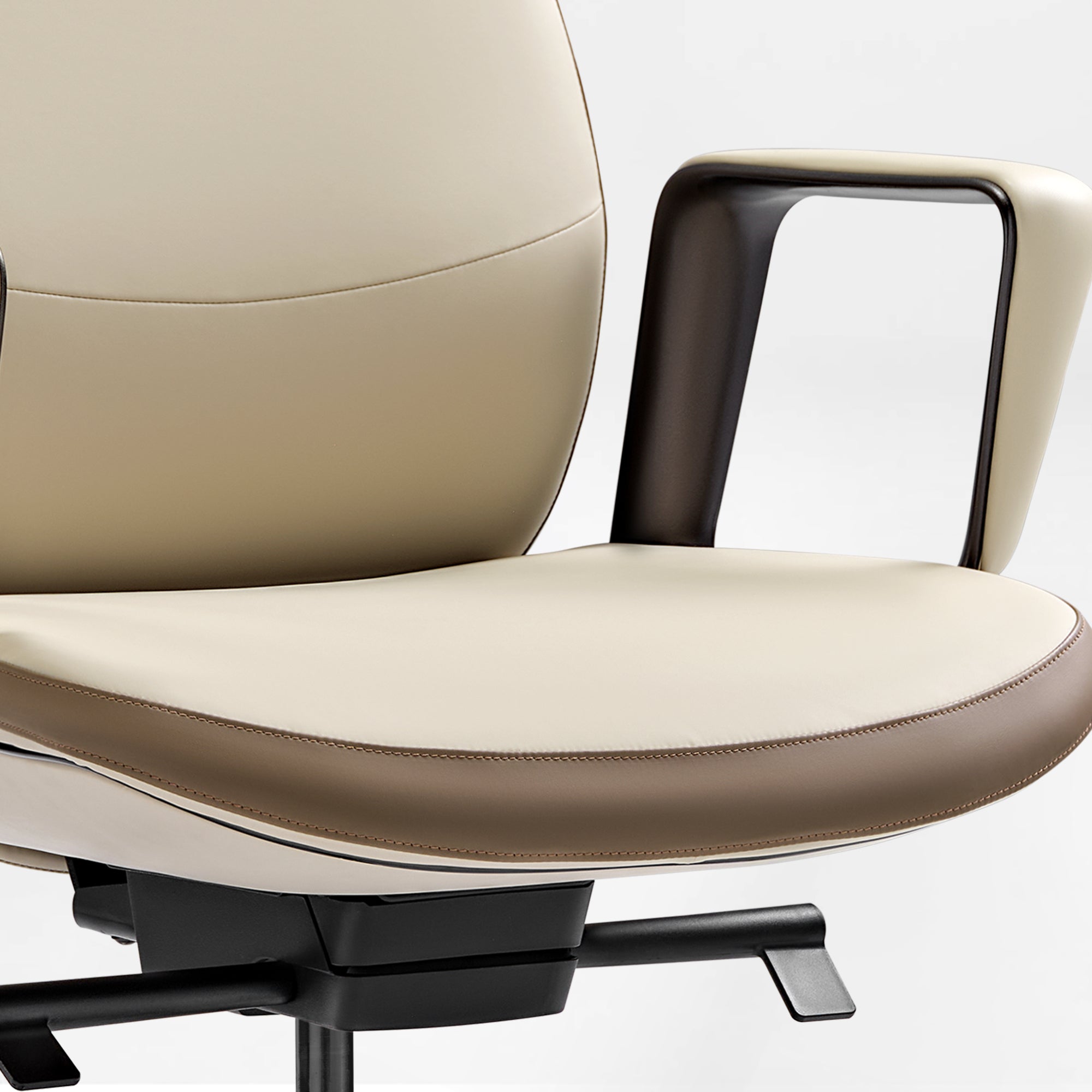 EUREKA ERGONOMIC Alto Leather Desk Chair, Silicone Leather Office Chair with Wheels, High Back Office Chair, Executive Office Chair Comfy for Home & Office, Off-White - Thumbnail 3