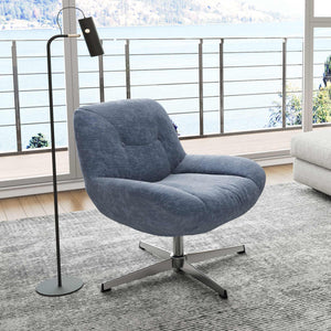 Eureka Ergonomic, Velvet Fabric Swivel Lounge Chair for Living Room-Blue