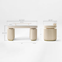 Opal Oval Executive Fixed Height Desk Technical Drawing With Dimensions. 66X29 Desk With Storage, Ergonomic Design.