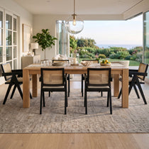 Mila Rattan Dining Chairs Set of 2, Walnut/Black
