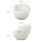 Adele, Upholstered Swivel Chair, White Dimensions