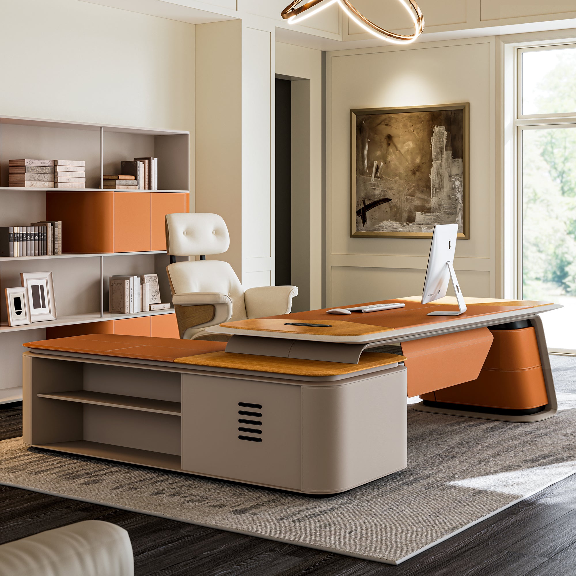 Zen Altair Executive Desk & Bookcase - Eureka Ergonomic
