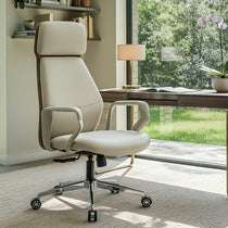 Eureka Ergonomic home office with Aric Faux Leather Executive Office Chair