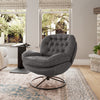 Camden, Swivel Lounge Chair and Footstool - Gray