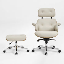 Mathias Leather Executive Chair with Ottoman