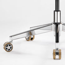 Eureka Ergonomic Royal Rowan executive chair polished chrome five-star base with smooth-rolling casters.