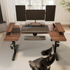 U-Shaped Standing Desk with Accessories Set (74"x23") - Walnut
