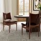 Lavish, Solid Wood Dining Side Chairs Set of 2, Brown