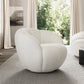 Adele, Upholstered Swivel Chair, White