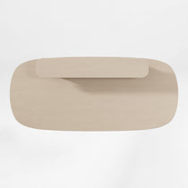 Eureka Ergonomic Opal Oval Executive Standing Desk, Light Beige Finish - Top View.
