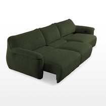 Vero Power Sleeper Sofa in Olive Green Techno 3D Mesh Fabric, Modular Modern Design.