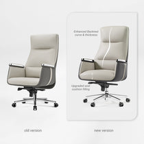Eureka Ergonomic Royal II office chair comparison: old vs new version highlighting enhanced backrest and upgraded seat cushion filling.