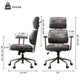 Cameron, Suede Fabric High Back Office Chair Brown/Gray