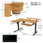 L Shaped Standing Desk with Accessories Set (60"x23")