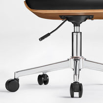 Eureka Ergonomic Matt faux leather ergonomic office chair base with chrome 5-star casters and pneumatic lift lever.