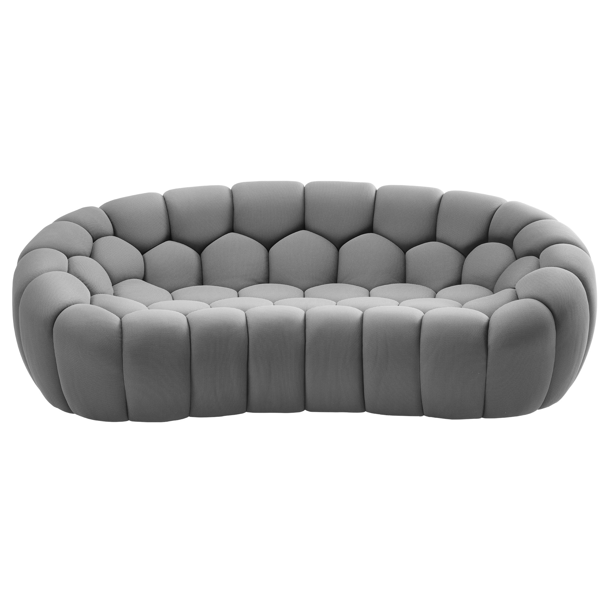 Eureka Ergonomic Bubble Shaped Cotton Loveseat Sofa Gray in Living Room