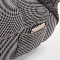 Gray Techno 3D Fabric Detail On Linx Power Glider Recliner With Phone in Pocket, Ergonomic Design.