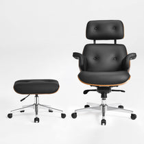 Mathias Leather Executive Chair with Ottoman