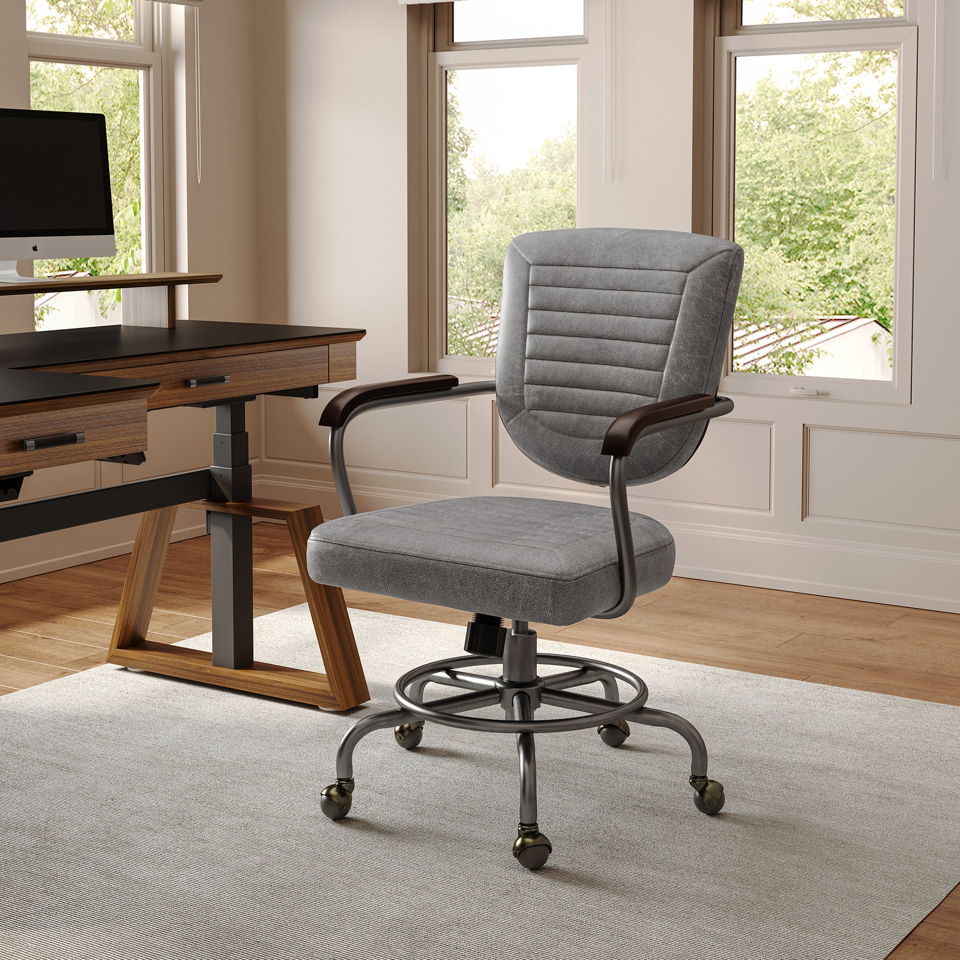 Cole, Gray PU Leather Task Office Chair