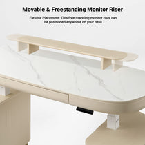 Eureka Ergonomic Opal desk with freestanding monitor riser
