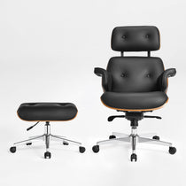Mathias Leather Executive Chair with Ottoman