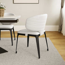 Chateau Dining Chair, Off-White With Black Legs. Modern Design, Contemporary Dining Furniture.