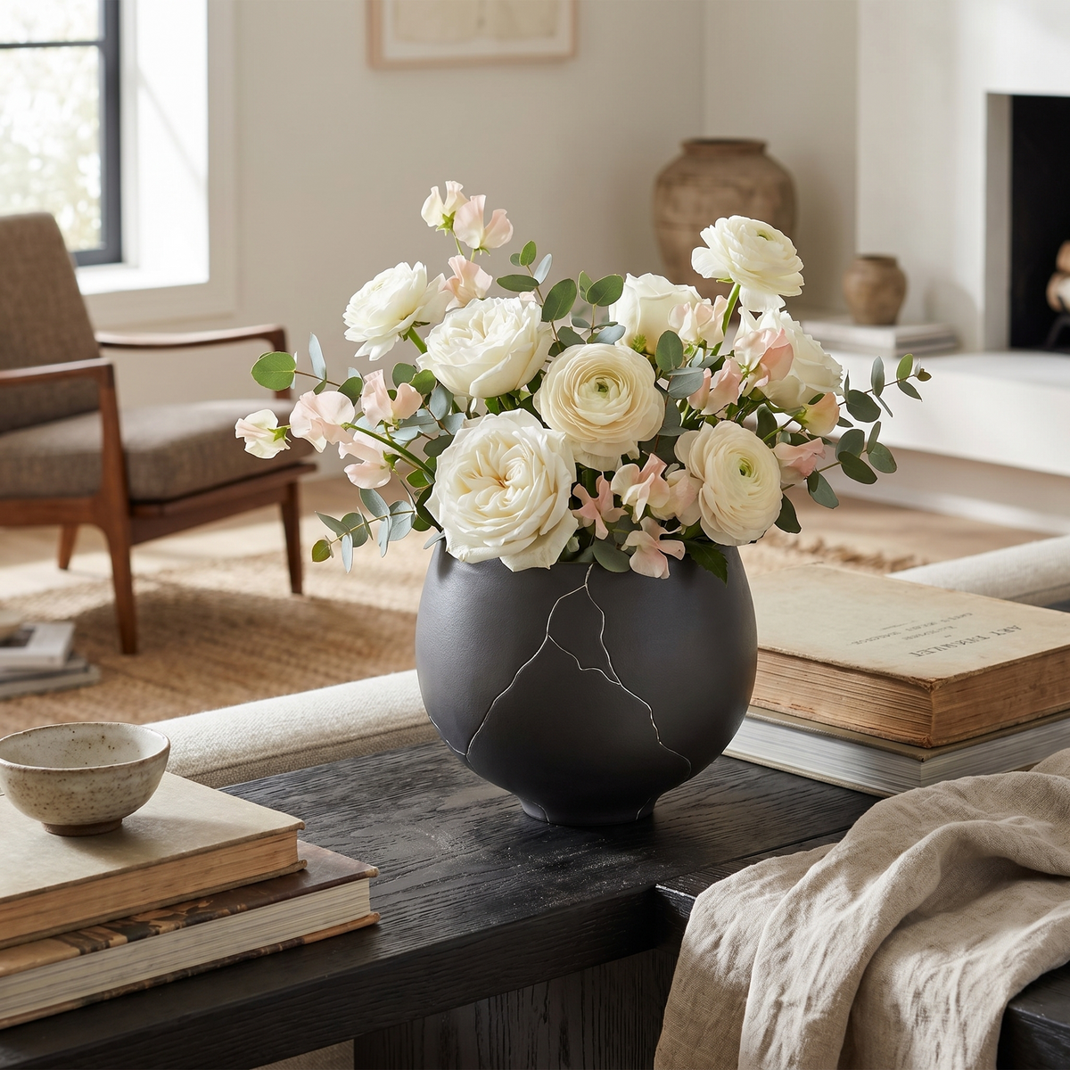 HD-09-B, Flower Vase HD-11-1P / Black