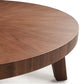 41" lrregular Round Solid Wood Walnut Coffee Table With walnut parquet veneer and Walnut Veneer