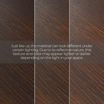Dark Walnut Wood Grain Detail, Color Variations Based On Lighting, 55 Modern Irregular Walnut Coffee Table.