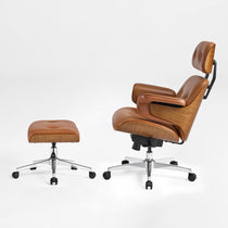 Mathias Leather Executive Chair with Ottoman