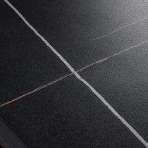 Zen Classic Executive Standing Desk Surface Detail, Black Desktop With Vein Patterns.