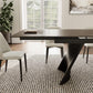 Charlotte, 90"-129" Extendable Dining Table With Sintered Stone Desktop, Black