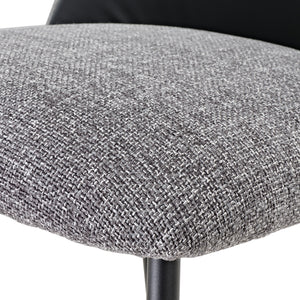 Gray Upholstered Dining Chair Seat Detail. Comfortable Seating for Modern Dining Areas.