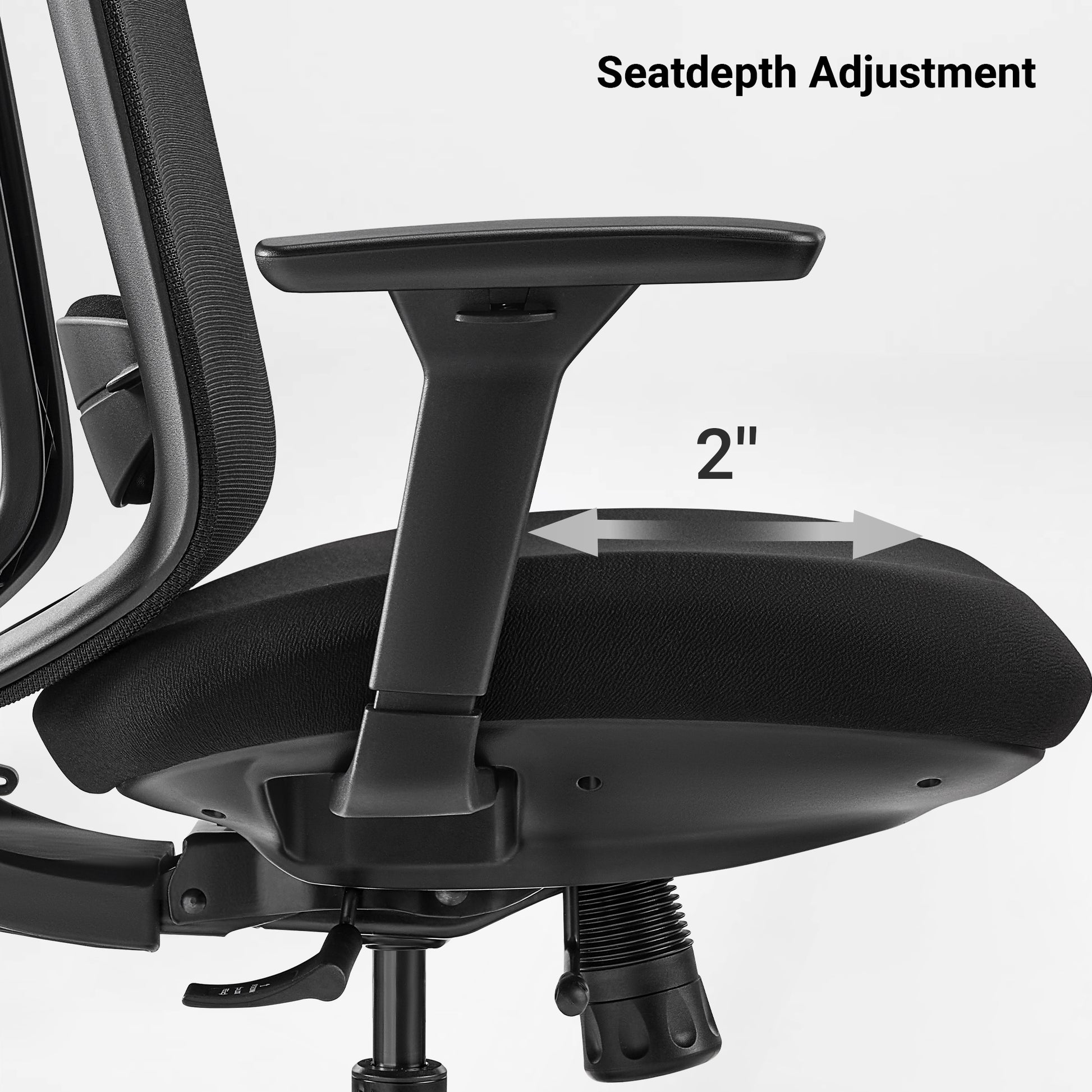 Nico Ergonomic Office Chair With Black Mesh Back, Adjustable Back Curve&Lumbar Support, Ergonomic Design,SeatDepth