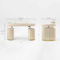Eureka Ergonomic Opal Oval Executive Standing Desk - Technical Drawing With Dimensions.