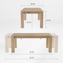 Edora Oak Extendable Dining Table (70.9" -92.5")