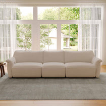 Vero Power Sleeper Sofa in Light Beige, Modular Design, Perfect for Modern Living, Breathable Mesh Fabric.