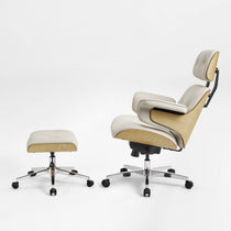 Mathias Leather Executive Chair with Ottoman