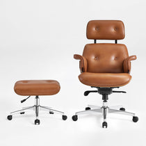 Mathias Leather Executive Chair with Ottoman